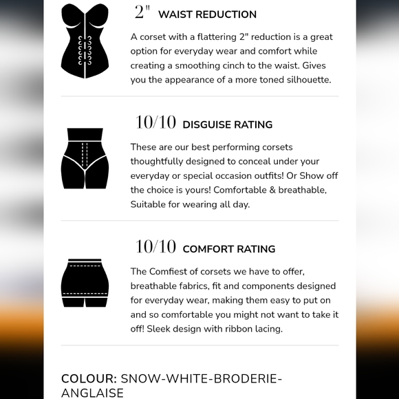 Corset story, 28", white - Picture 7 of 10